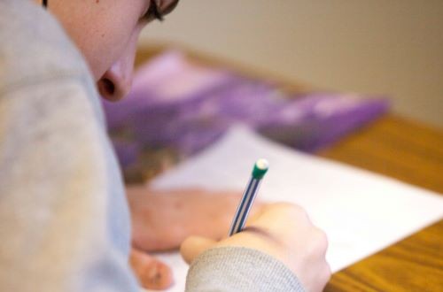 student sitting an exam